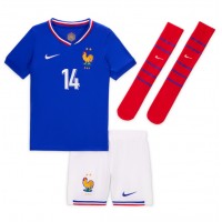 Camisa de Futebol França Adrien Rabiot #14 Equipamento Principal Infantil Europeu 2024 Manga Curta (+ Calças curtas)